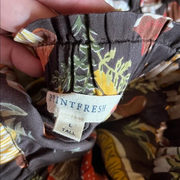 NWOT Printfresh Mushroom Medley Large/Tall Pajama Top & Bottoms Eco Satin - Picture 5 of 7